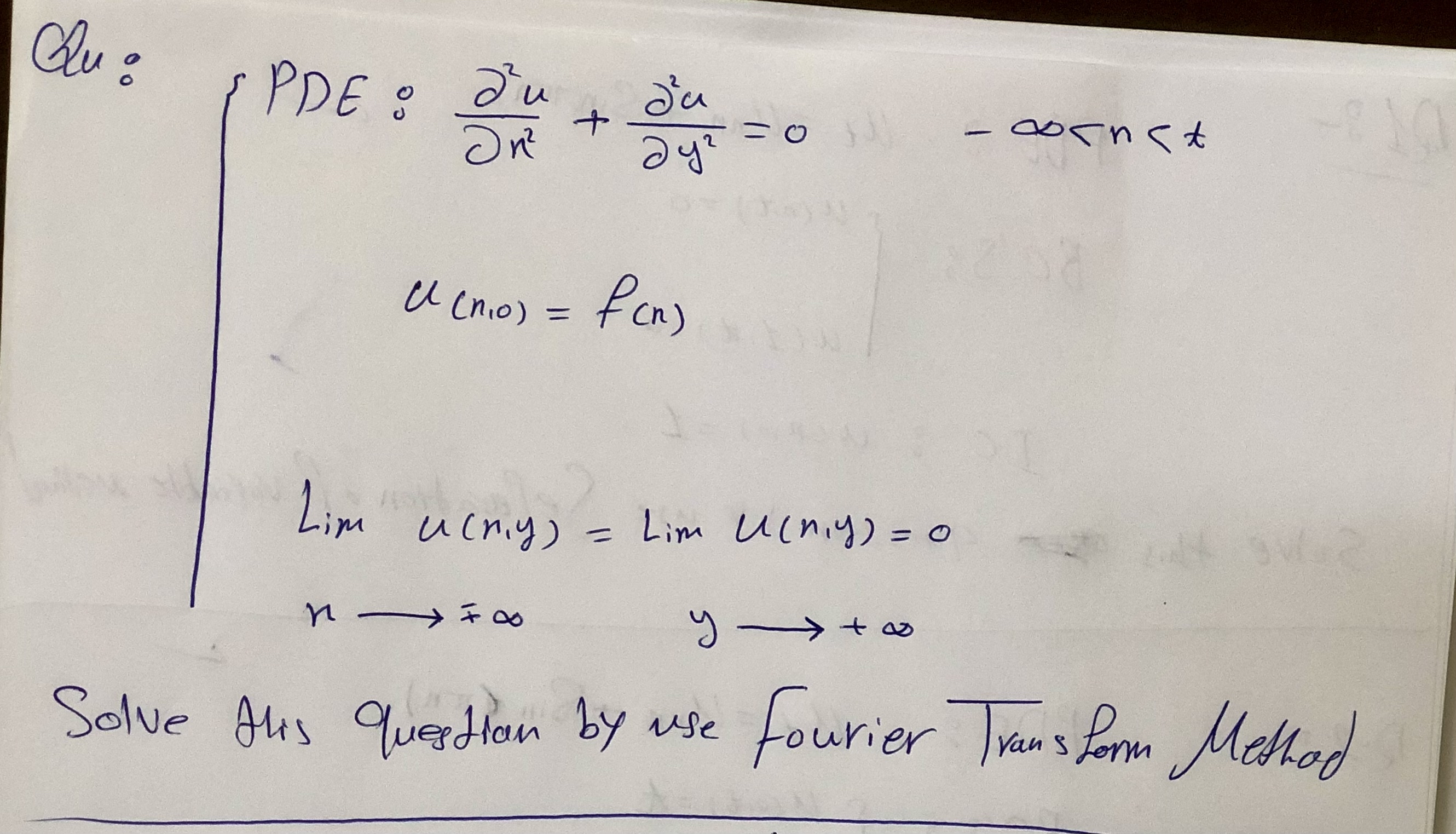 Solved Q4:-Solve this quastion by ﻿use fourier Transform | Chegg.com
