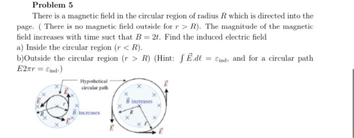 Solved Problem 5 There Is A Magnetic Field In The Circular | Chegg.com