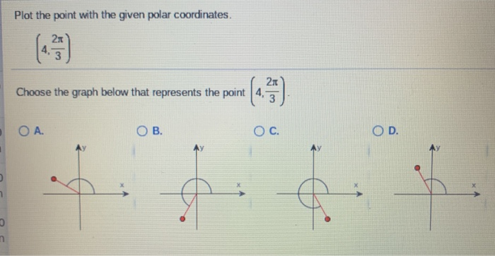 Solved Plot the point with the givent polar coordinates | Chegg.com