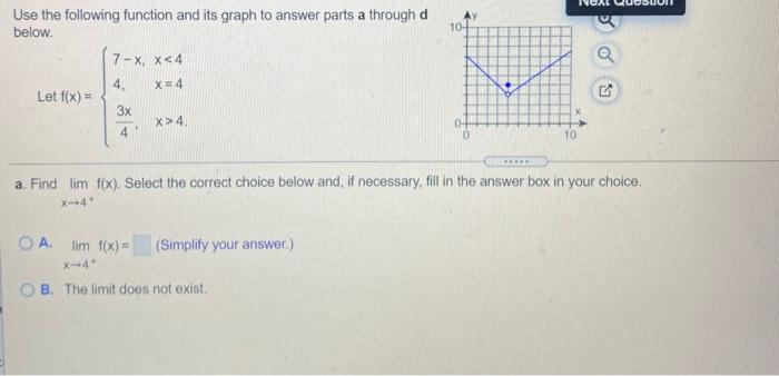 Solved AY 104 Use the following function and its graph to | Chegg.com