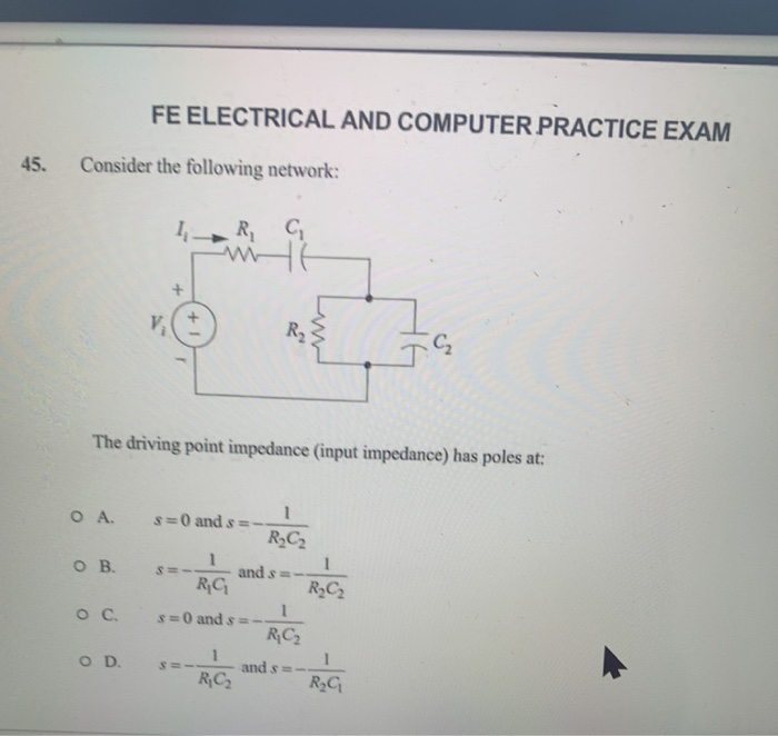 Solved FE ELECTRICAL AND COMPUTER PRACTICE EXAM 45. Consider