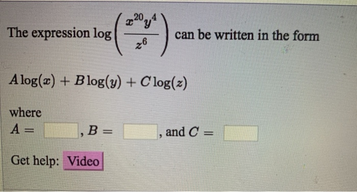 Solved Express the equation in logarithmic form: (a) é* = 4 | Chegg.com