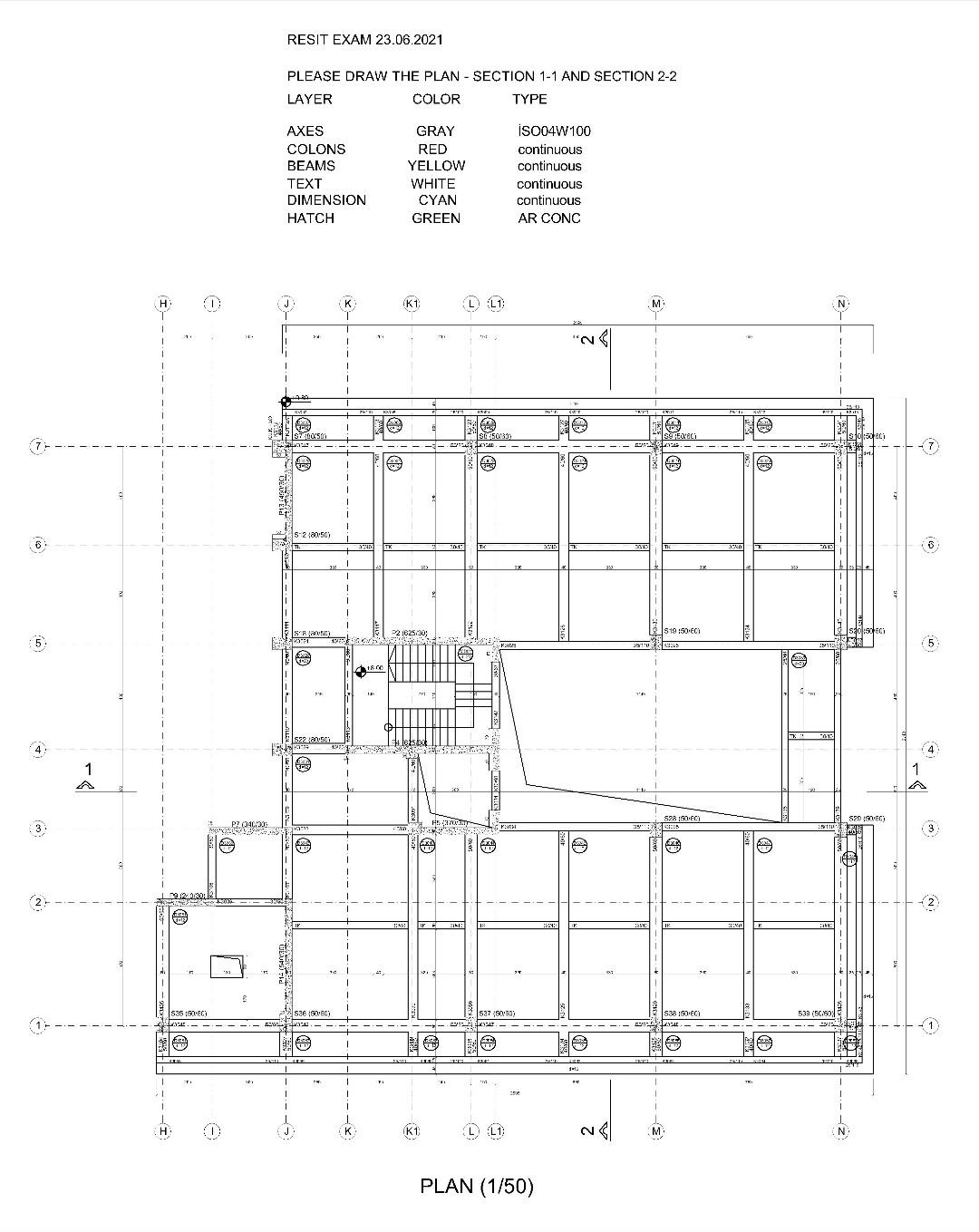 RESIT EXAM 23.06.2021 PLEASE DRAW THE PLAN - SECTION | Chegg.com