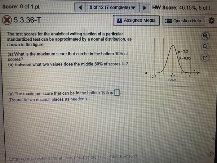 Solved Score: 0 of 1 pt 8 of 12 (7 complete) HW Score: | Chegg.com