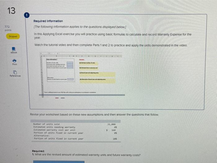 Solved 13 Required Information {The Following Information | Chegg.com