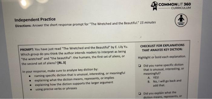 COMMONLIT 360 CURRICULUM Independent Practice | Chegg.com