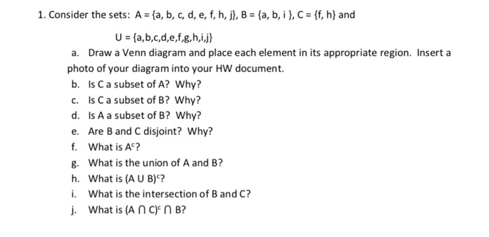 Solved 1 Consider The Sets A A B C D E F H J Chegg Com