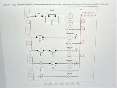 Number the rung in the ladder diagram and the add | Chegg.com