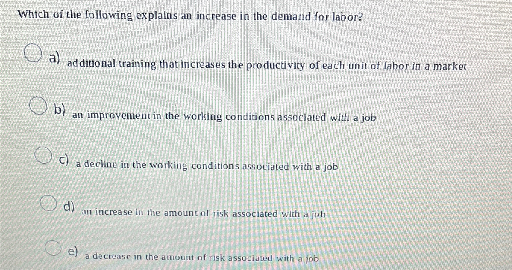 Solved Which of the following explains an increase in the | Chegg.com