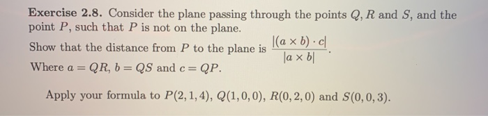 Solved Exercise 2.8. Consider the plane passing through the | Chegg.com