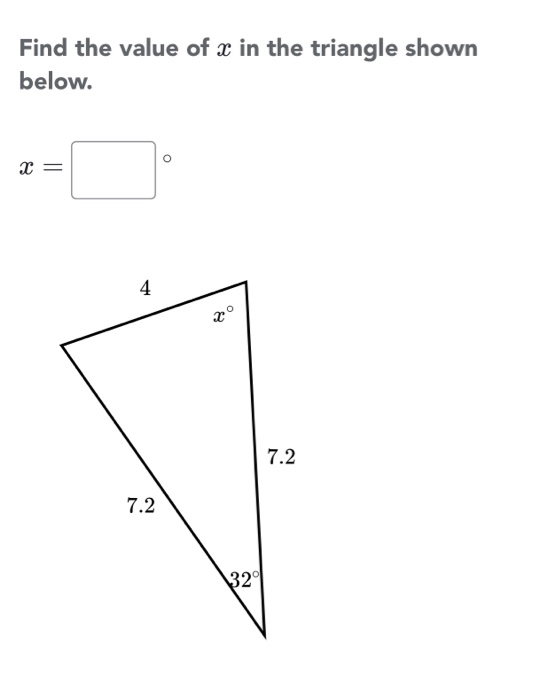 what is the value of x in this triangle 58 32