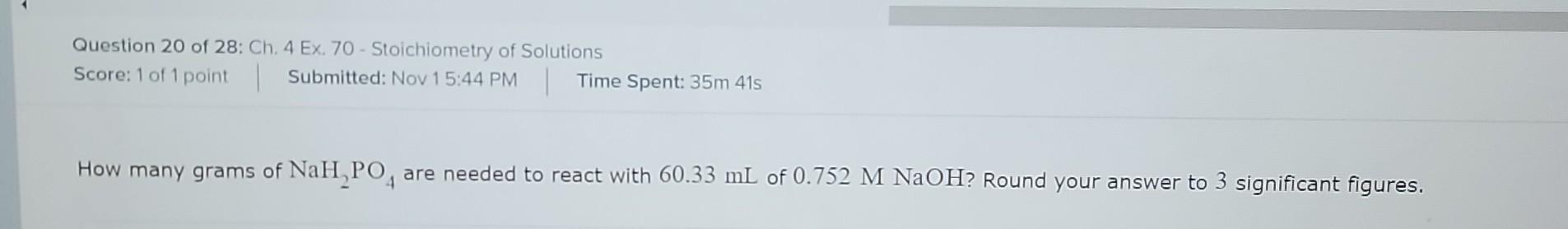 Solved How many grams of NaH2PO4 are needed to react with | Chegg.com