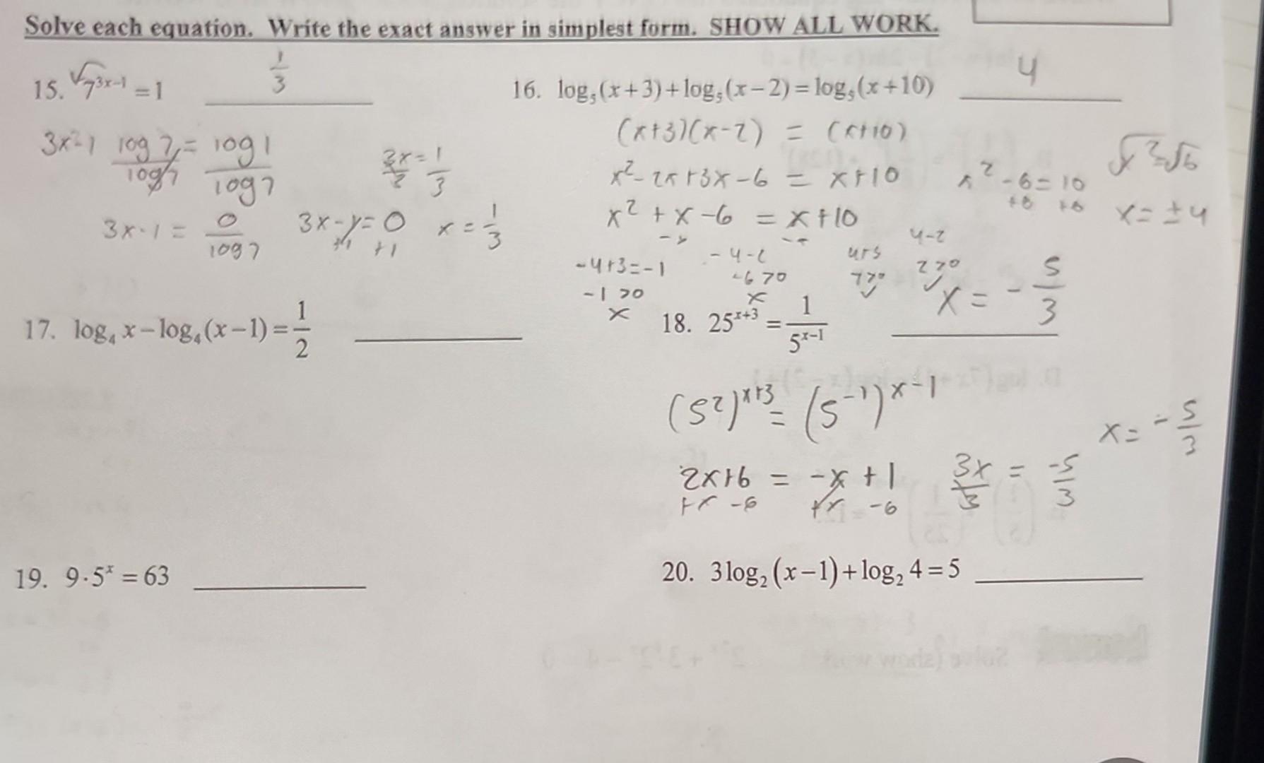 Solved Please help check and solved these problems. Work | Chegg.com