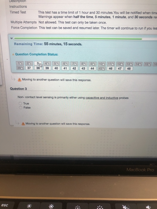 Solved Description Instructions This test has a time limit | Chegg.com