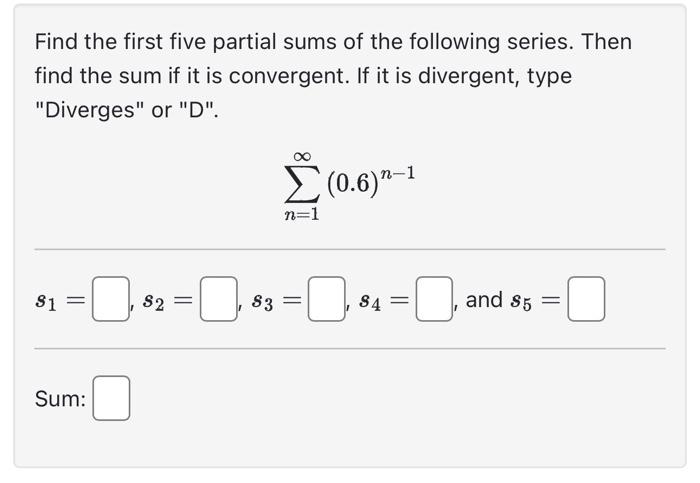 Solved Find the numerical value of the sum below. | Chegg.com