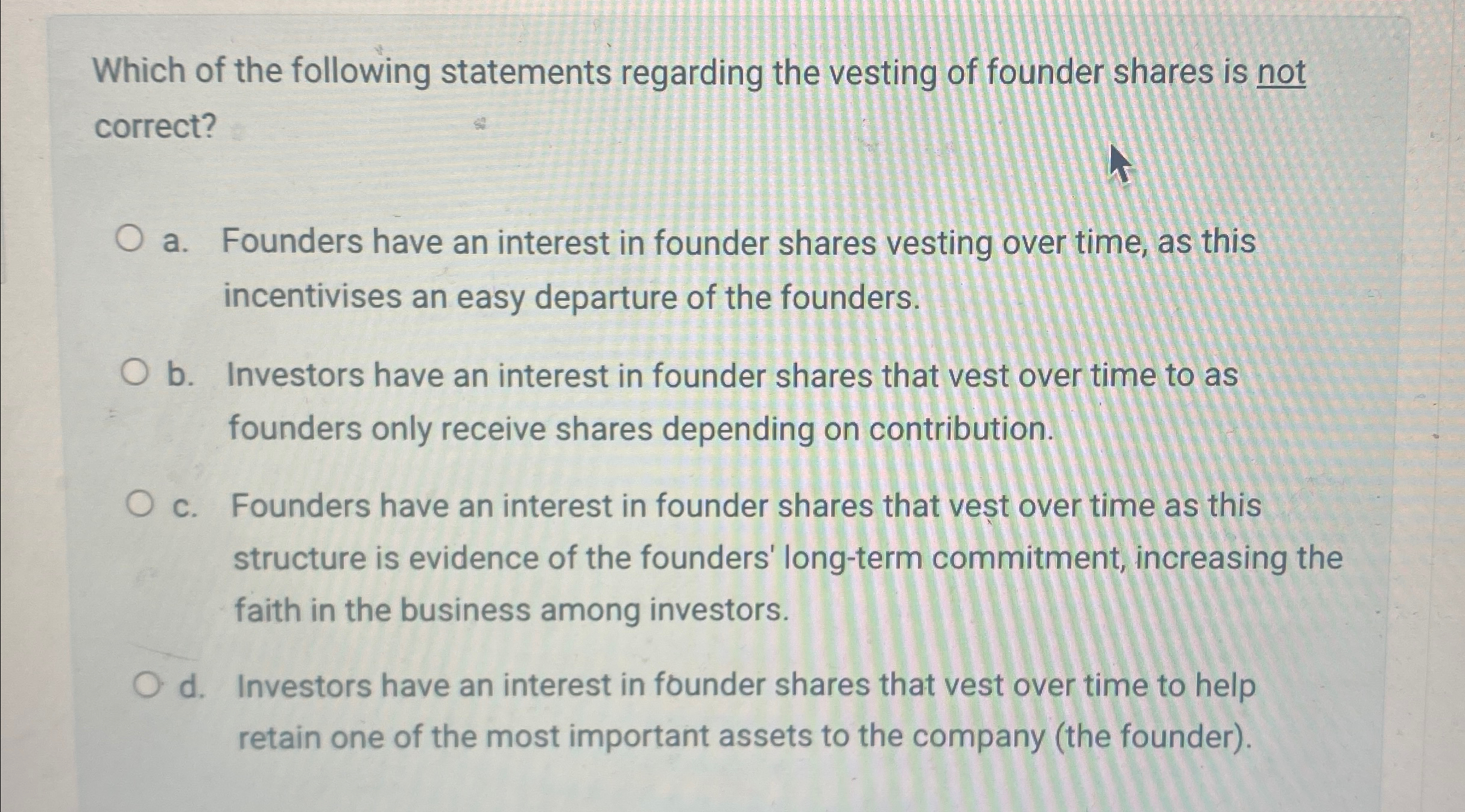 Solved Which of the following statements regarding the | Chegg.com