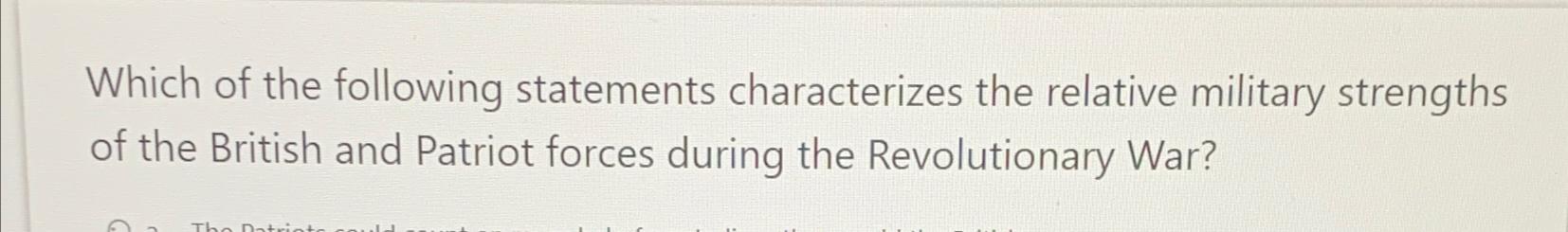 Solved Which of the following statements characterizes the | Chegg.com