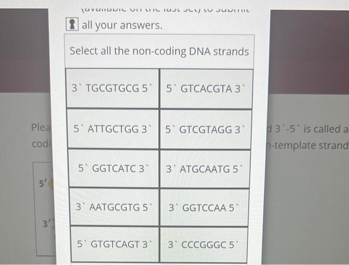 Solved Activity 1 Use the DNA strand sequence provided and