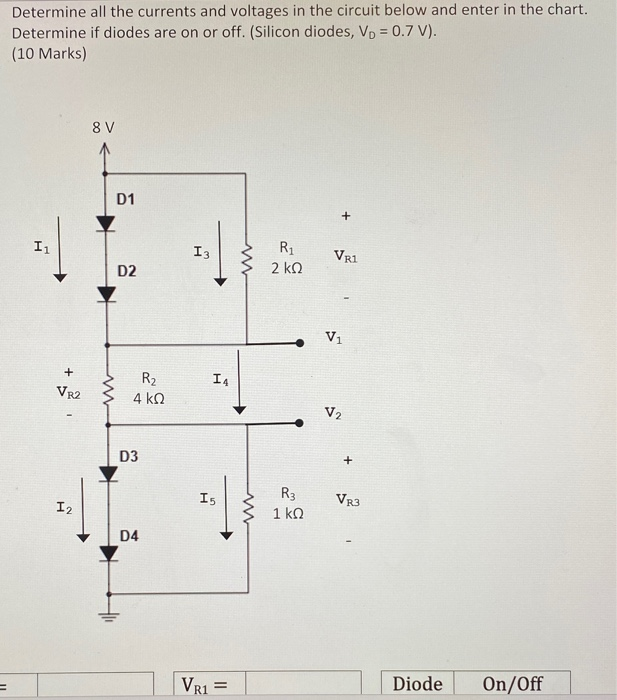 Solved Determine all the currents and voltages in the | Chegg.com