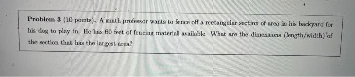 Solved Problem 3 (10 points). A math professor wants to | Chegg.com