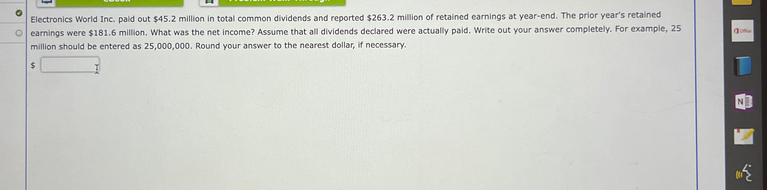 Solved Electronics World Inc. paid out 45.2 ﻿million in