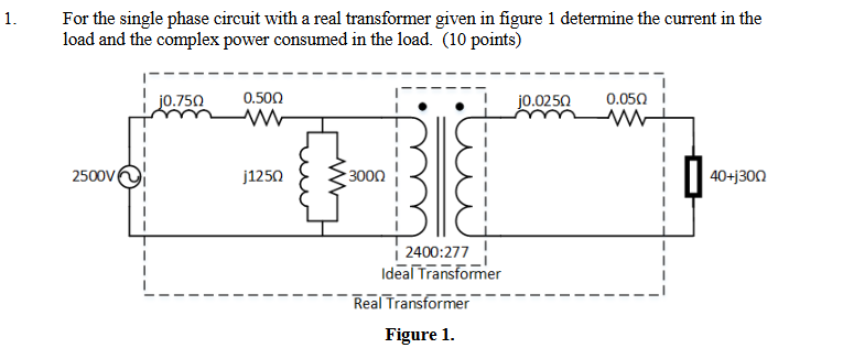 Solved 1. ﻿For the single phase circuit with a real | Chegg.com