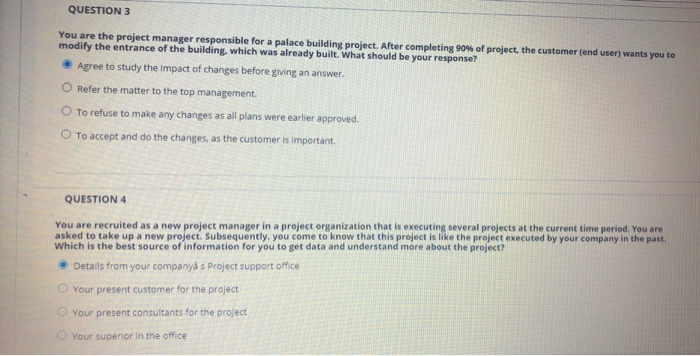 Solved QUESTION 3 You are the project manager responsible | Chegg.com