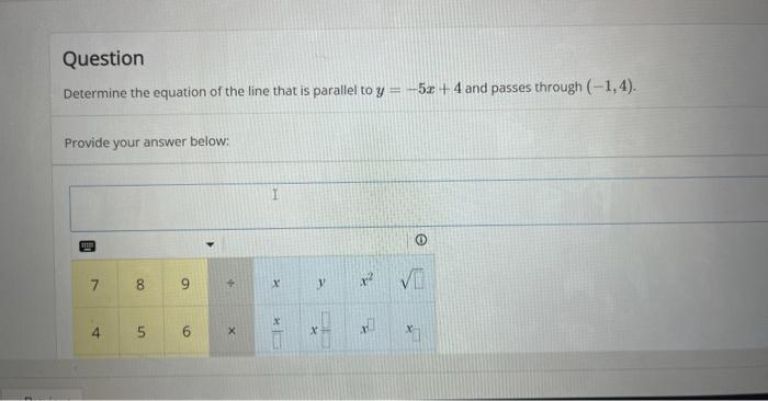 Solved Determine the equation of the line that is parallel | Chegg.com