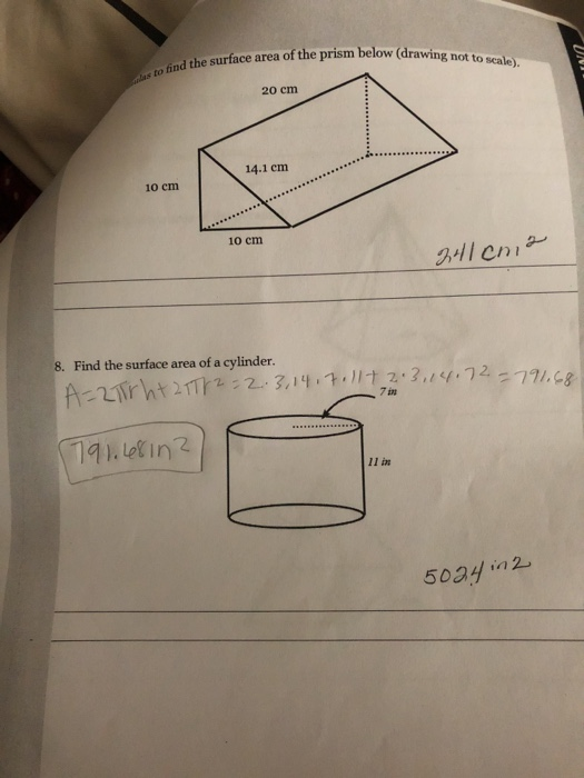 Solved as to find the surface area of the prism below | Chegg.com