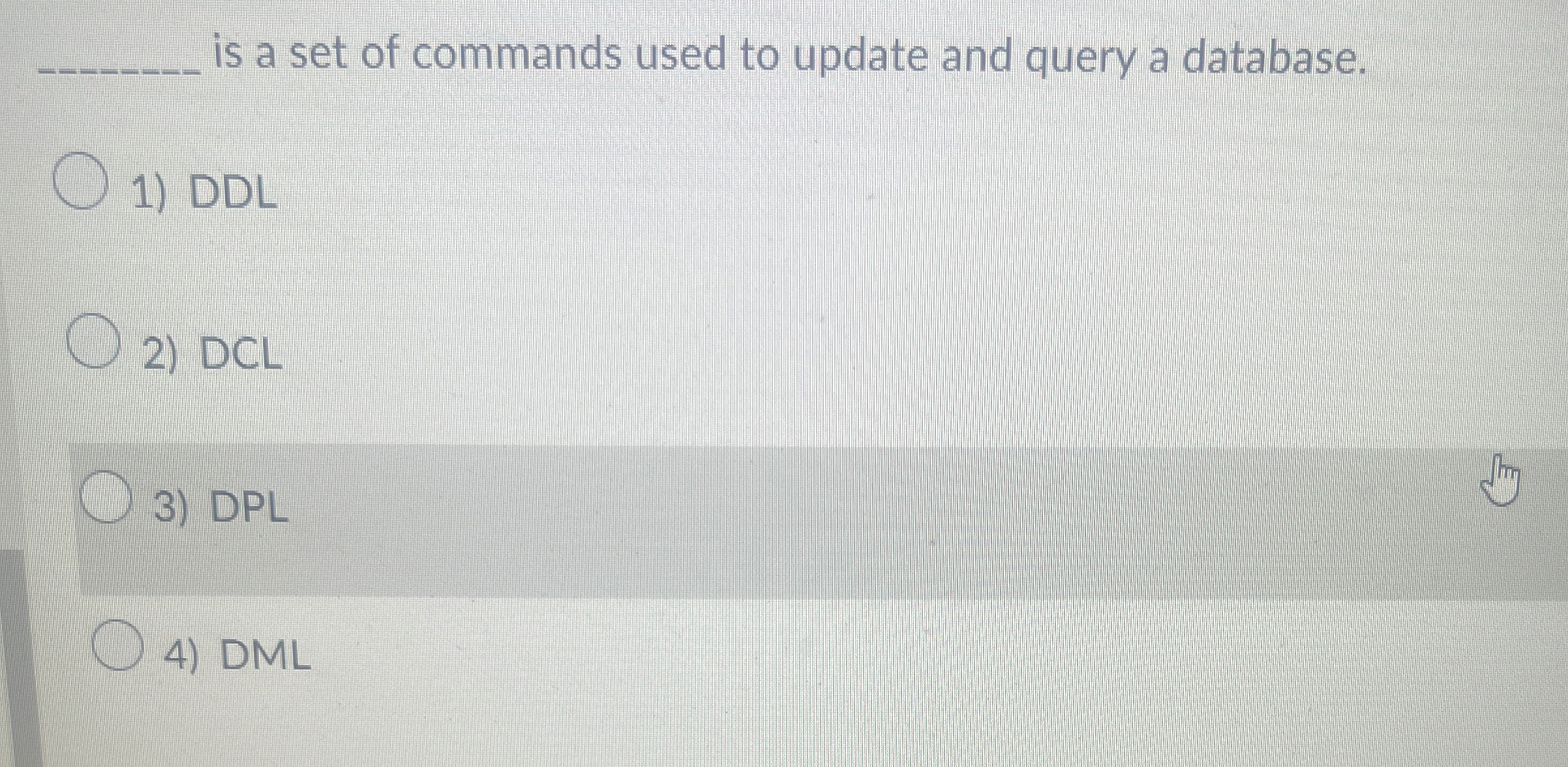 Solved is a set of commands used to update and query a | Chegg.com