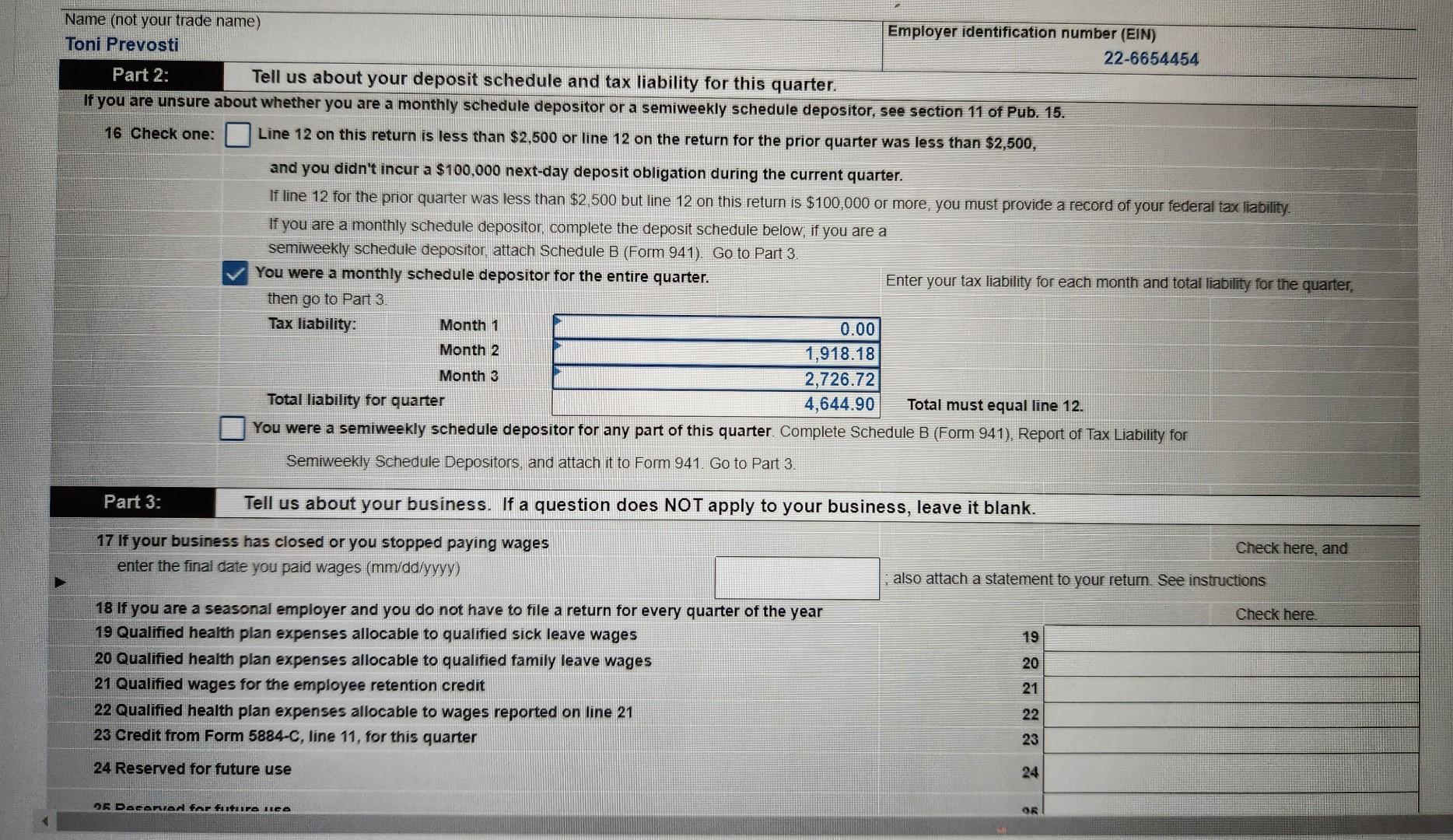 The first quarter tax return needs to be filed for | Chegg.com