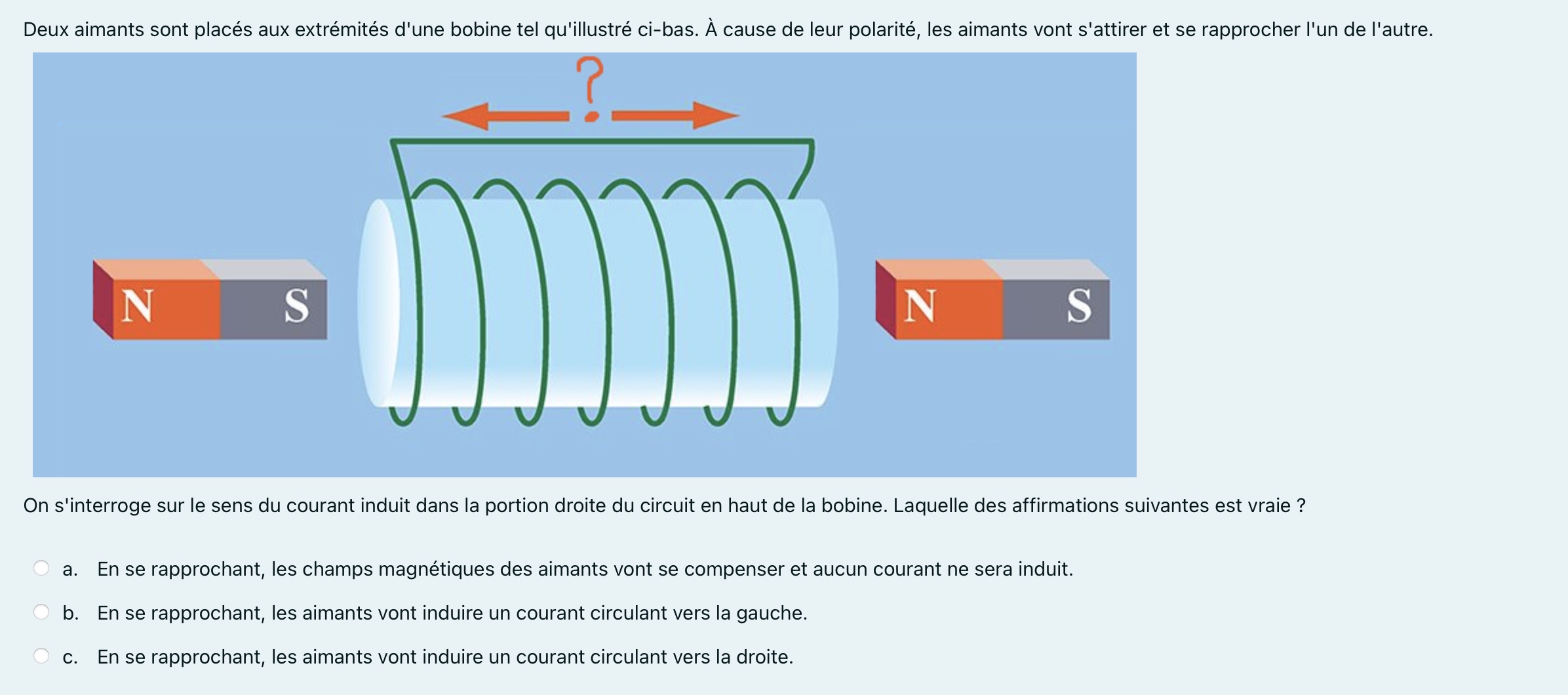 Solved Deux aimants sont placés aux extrémités d'une bobine — free download