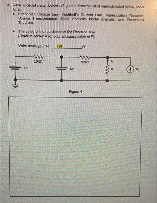 Solved a) Refer to circuit shown below in Figure 4, from the | Chegg.com