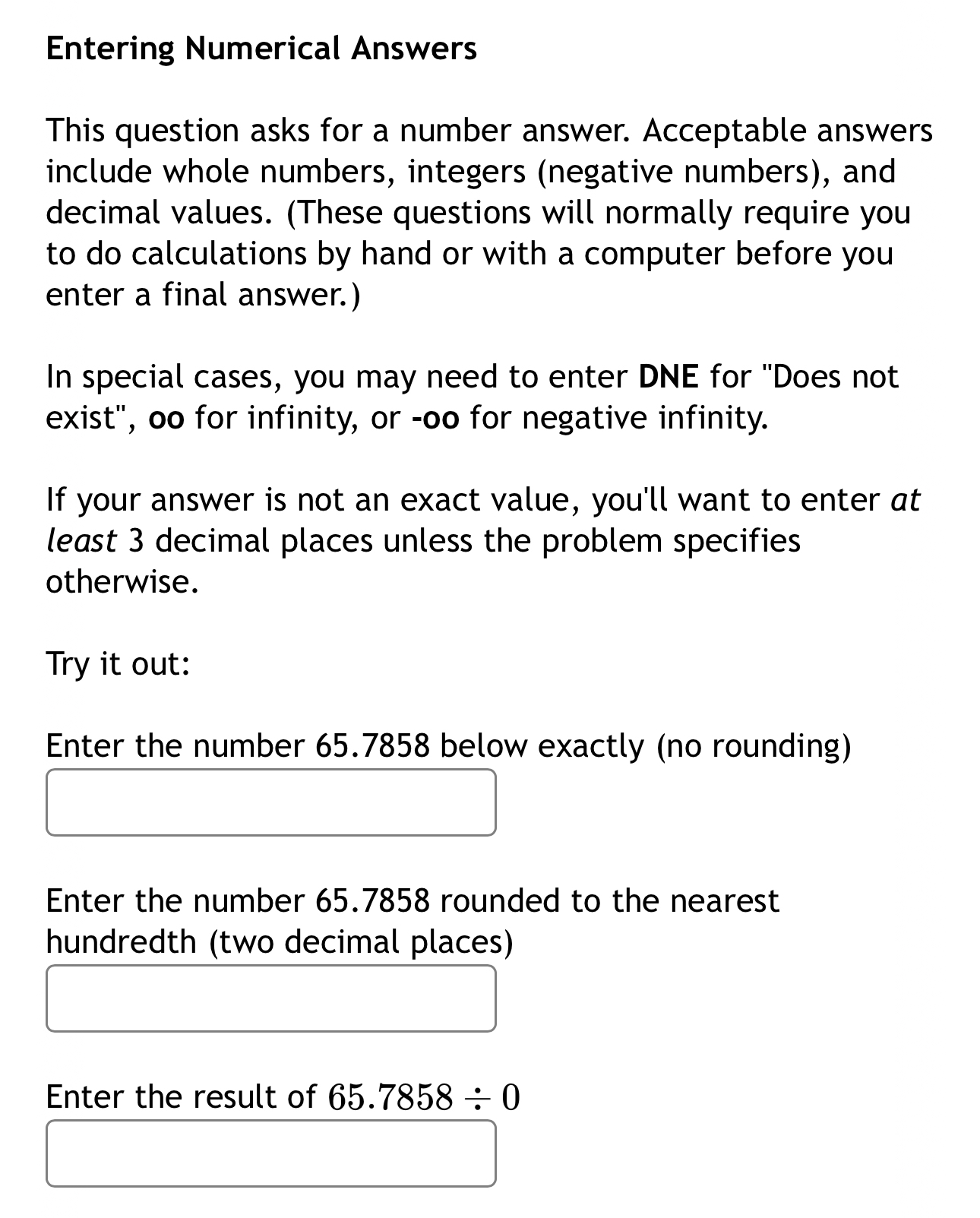 Solved Entering Numerical AnswersThis question asks for a | Chegg.com