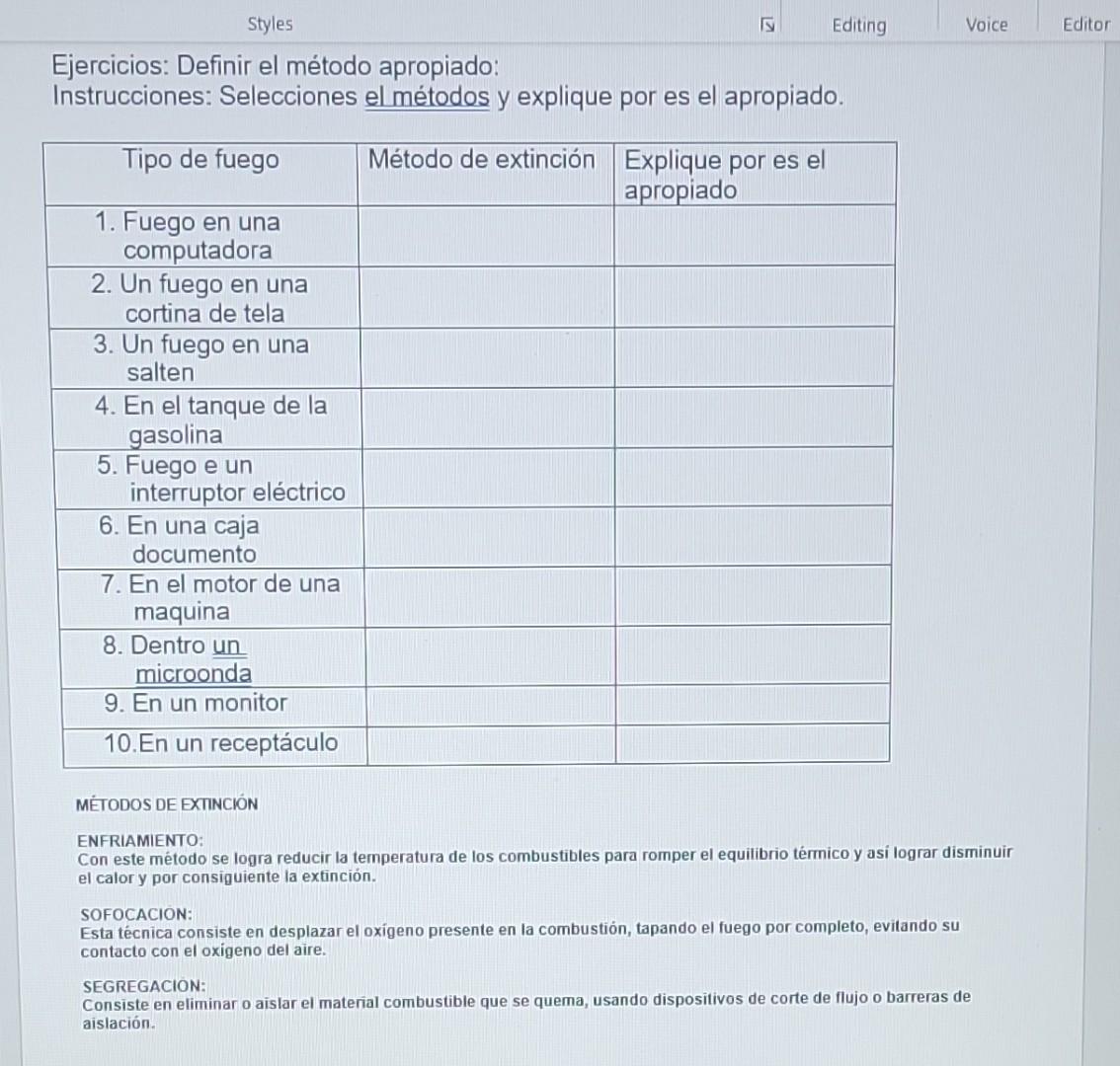 Ejercicios: Definir el método apropiado: Instrucciones: Selecciones el métodos y explique por es el apropiado. MÉTODOS DE EXT