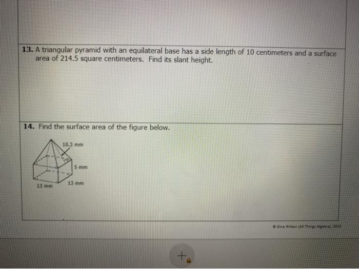 Sed 100 Name Unit 11 Volume Surface Area Date Chegg Com