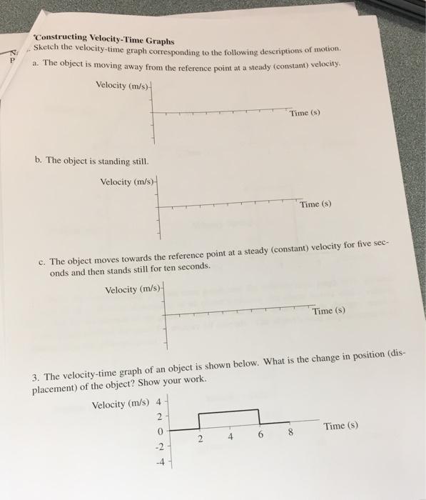 Solved P Constructing Velocity-Time Graphs Sketch the | Chegg.com