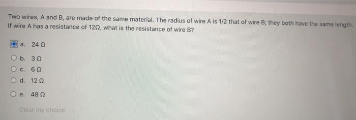 Solved Two Wires, A And B, Are Made Of The Same Material. | Chegg.com