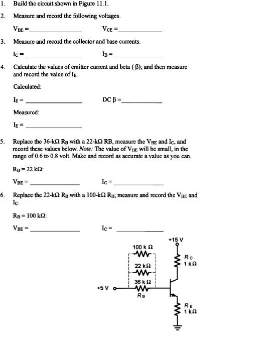 Solved 1. 2. = 3. Build the circuit shown in Figure 11.1. | Chegg.com