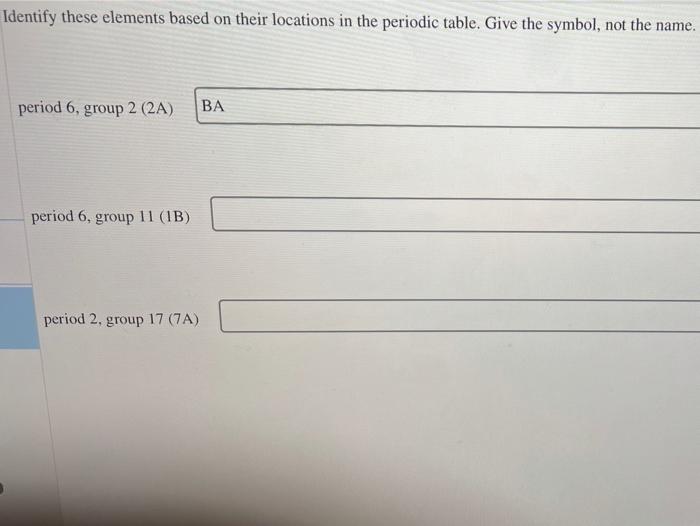 Solved Identify these elements based on their locations in | Chegg.com