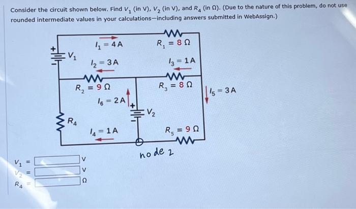 Solved Consider the circuit shown below. Find V1 (in V ), V2 | Chegg.com