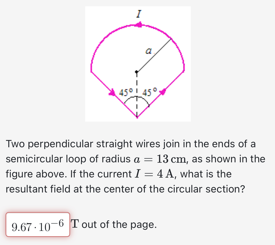 Perpendicular Loop Solved Two perpendicular straight wires join in the ends of | Chegg.com