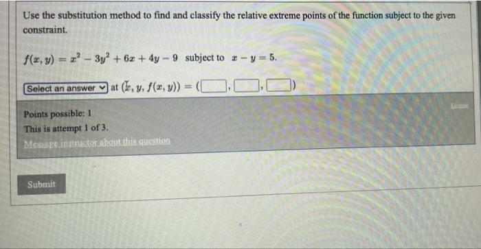 Solved Use the substitution method to find and classify the | Chegg.com