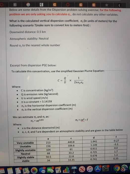 Solved с Below are some details from the Dispersion problem | Chegg.com