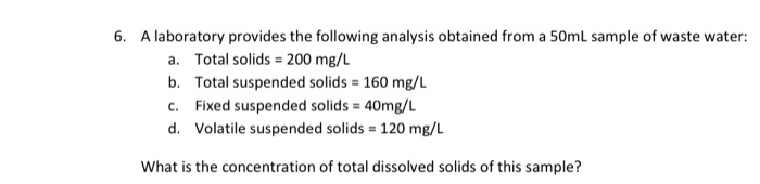 Solved 6. A laboratory provides the following analysis | Chegg.com