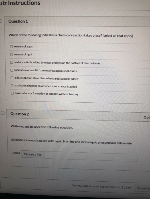 Solved uiz Instructions Question 1 Which of the following | Chegg.com