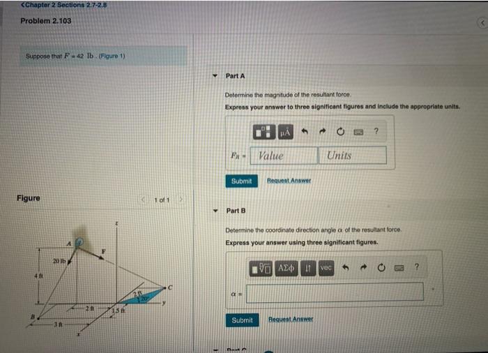 Solved Part B Determine the coordinate direction angle a of | Chegg.com