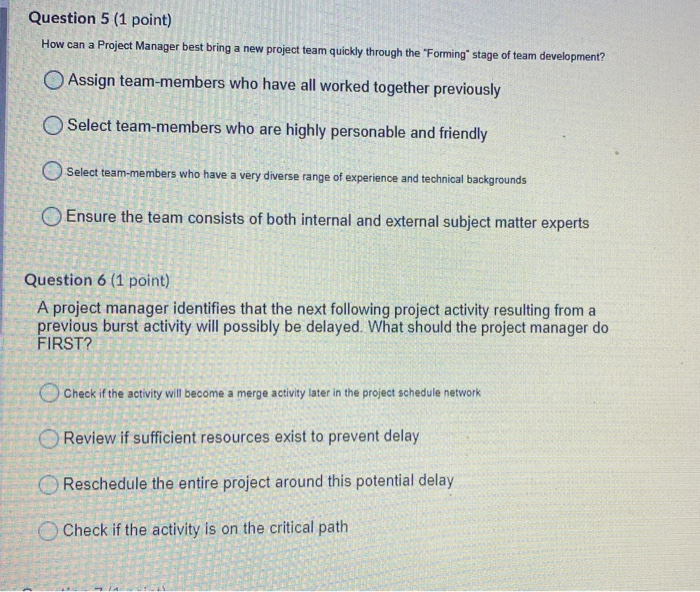 Solved Question 5 (1 point) How can a Project Manager best | Chegg.com