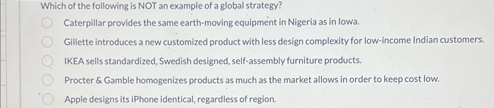 Solved Which of the following is NOT an example of a global | Chegg.com