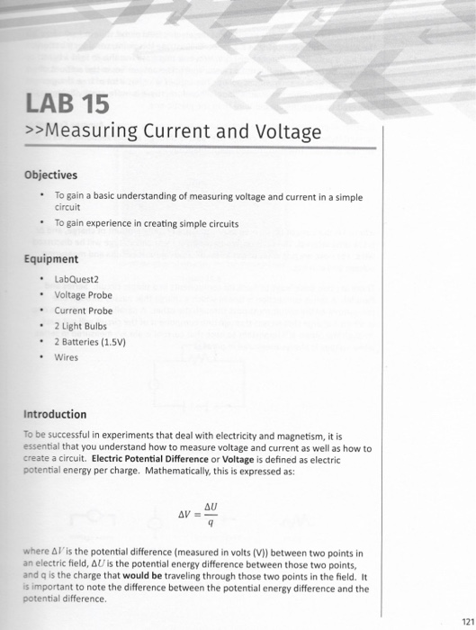 Solved LAB 15 >>Measuring Current and Voltage Objectives To